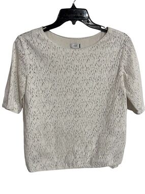 Vince Cream Short-Sleeve Textured Knit Top XS
Silk